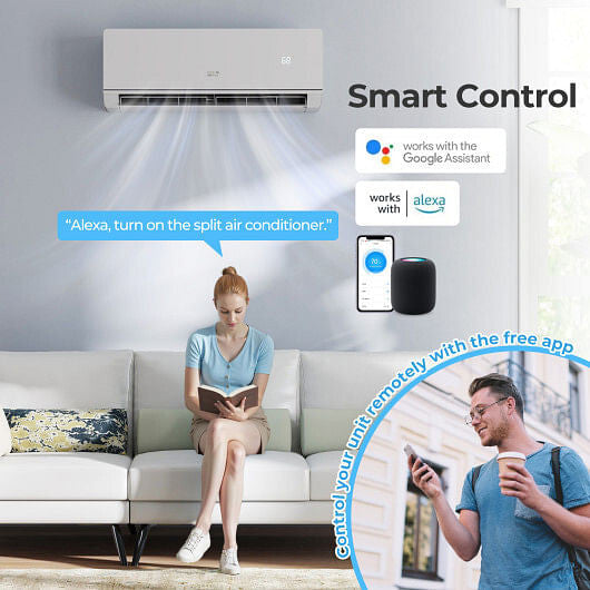 Energy Star Certified 12000 BTU 24 SEER2 115V Ductless Mini Split Air Conditioner and Heater WiFi E