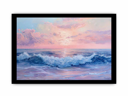 Pink Sunrise Sea Framed Print