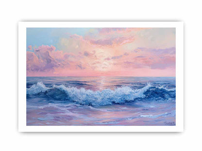 Pink Sunrise Sea Framed Print