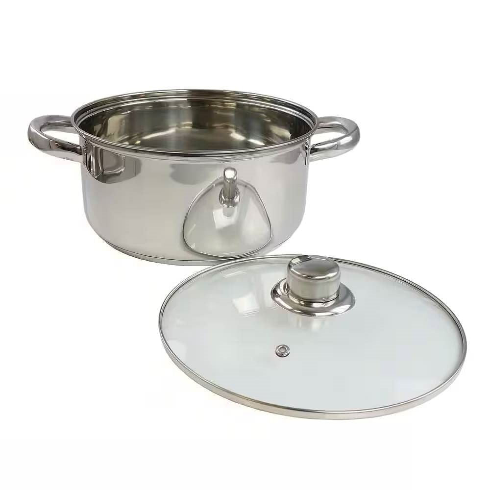 5-Piece Stainless Steel Cookware Set with 4-Qt. Dutch Oven Saucepan and Spatula