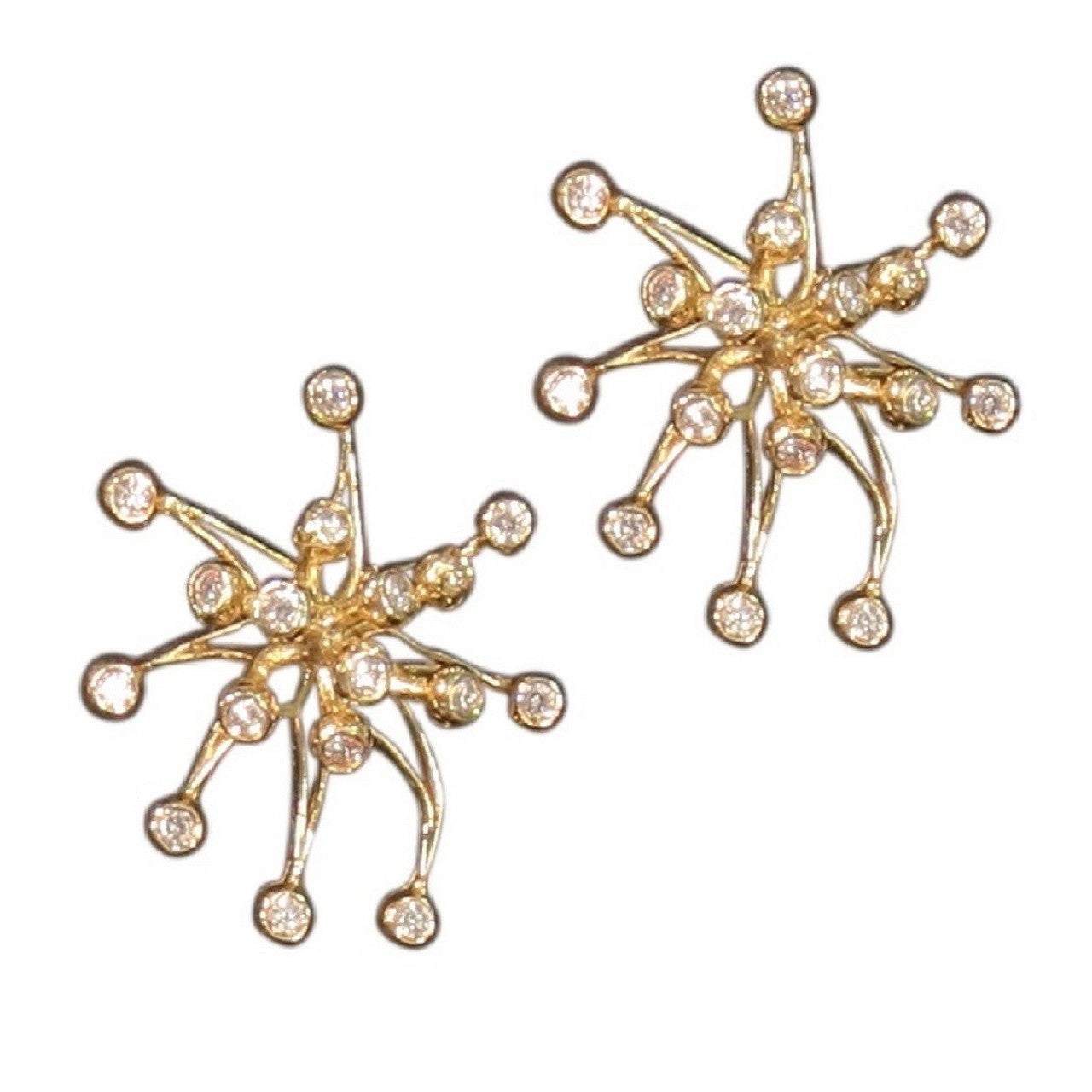 Fireworks Earrings-Large-18K Gold with Diamonds