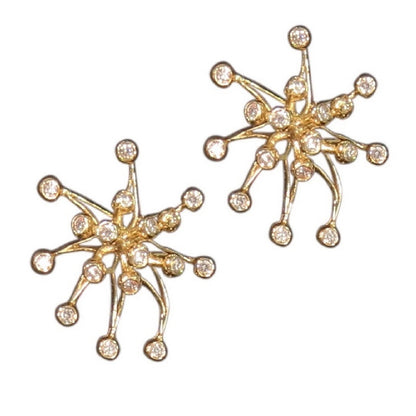 Fireworks Earrings-Large-18K Gold with Diamonds