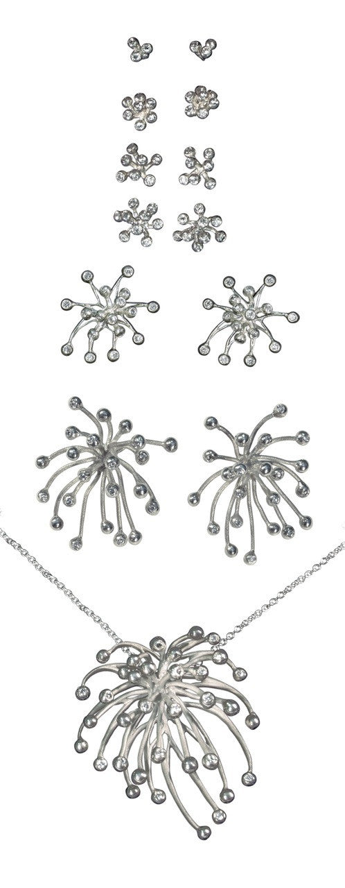 Fireworks Earrings-Large-18K Gold with Diamonds