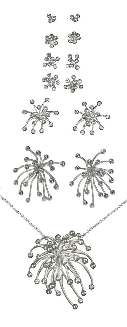 Fireworks Earrings-Large-18K Gold with Diamonds