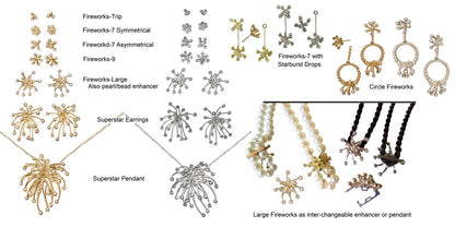 Fireworks Earrings-Large-18K Gold with Diamonds