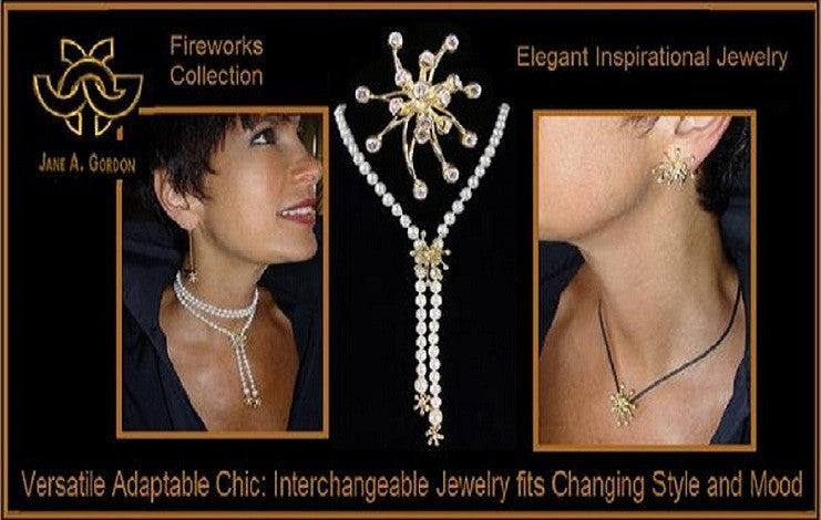 Fireworks Earrings-Large-18K Gold with Diamonds