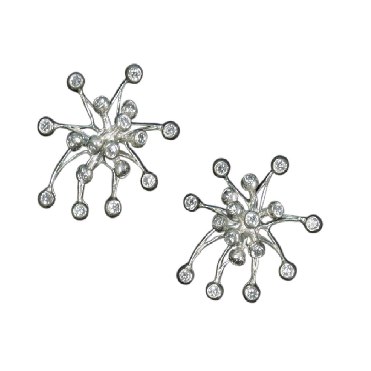 Fireworks Earrings-Large-18K Gold with Diamonds