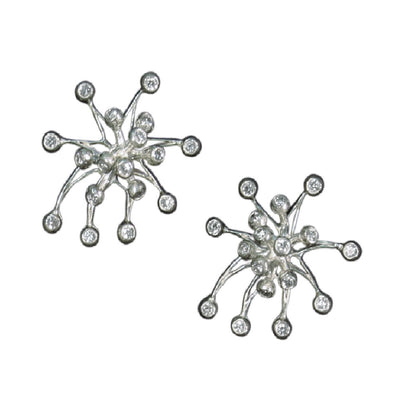 Fireworks Earrings-Large-18K Gold with Diamonds