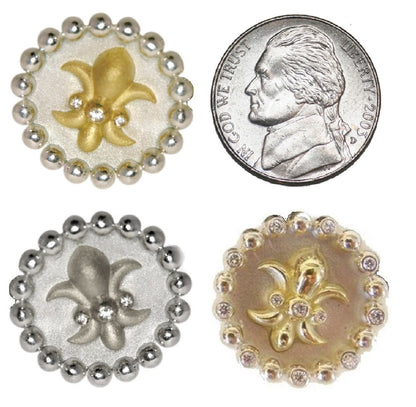 Fleur De Lis Tuxedo Shirt Studs: Diamonds in 18K Gold-4