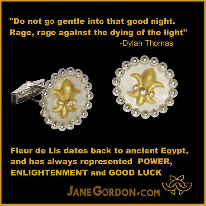 Fleur De Lis Tuxedo Shirt Studs: Diamonds in 18K Gold-8