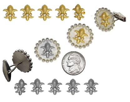 Fleur De Lis Tuxedo Shirt Studs: Diamonds in 18K Gold-14