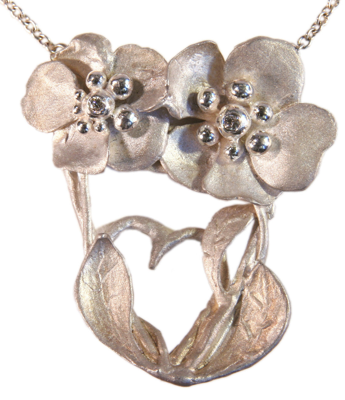 Love is Everywhere- Palm Tree Heart Necklace -14K Gold with Diamonds