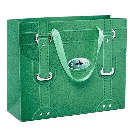 Forest Green Faux Leather Handbag (Large Giftbag)