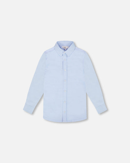 Long Sleeve Button Down Shirt Pale Blue-0