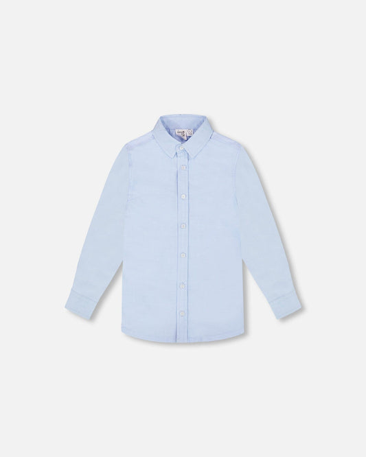 Long Sleeve Button Down Shirt Pale Blue-0