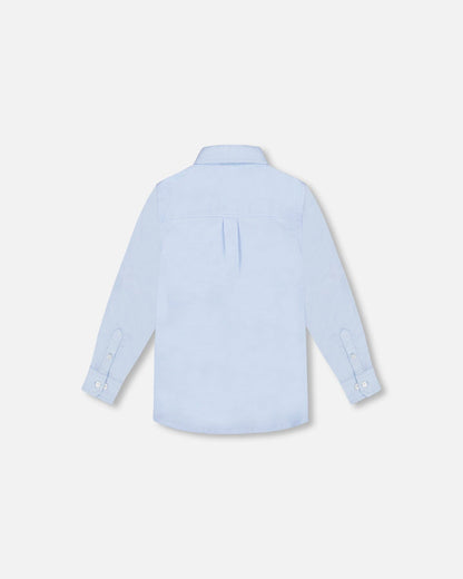 Long Sleeve Button Down Shirt Pale Blue-3