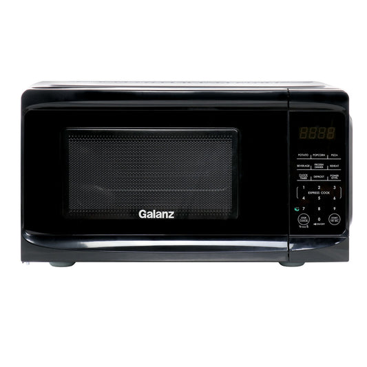 Galanz 0.7 cu ft 700W Countertop Microwave Oven in Black with One Touch Express Cooking