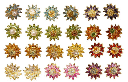 Gemstone Daisy earrings, Inter-changeable Stone Centers, 18K Gold & Semi-precious. Any gem available.-2