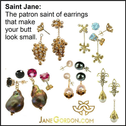 Grapes Drop Earrings with Interchangeable Studs- 2 parts-14K Gold-4