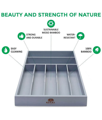 Gray Silverware Tray