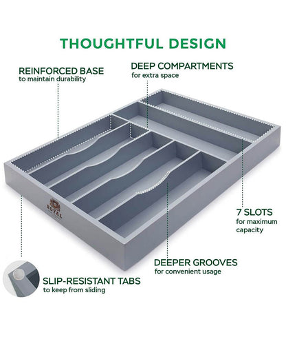 Gray Silverware Tray