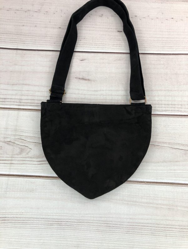 Handmade Suede Embroidered Heart Shaped Bag