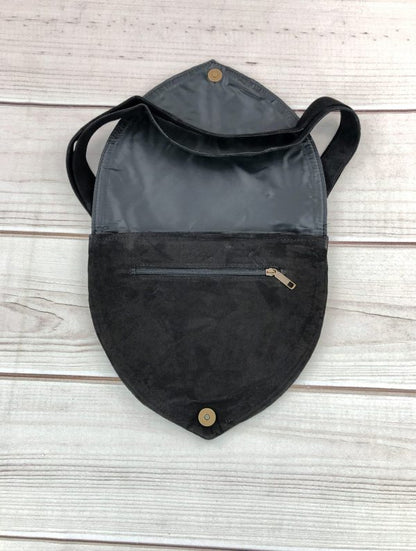 Handmade Suede Embroidered Heart Shaped Bag