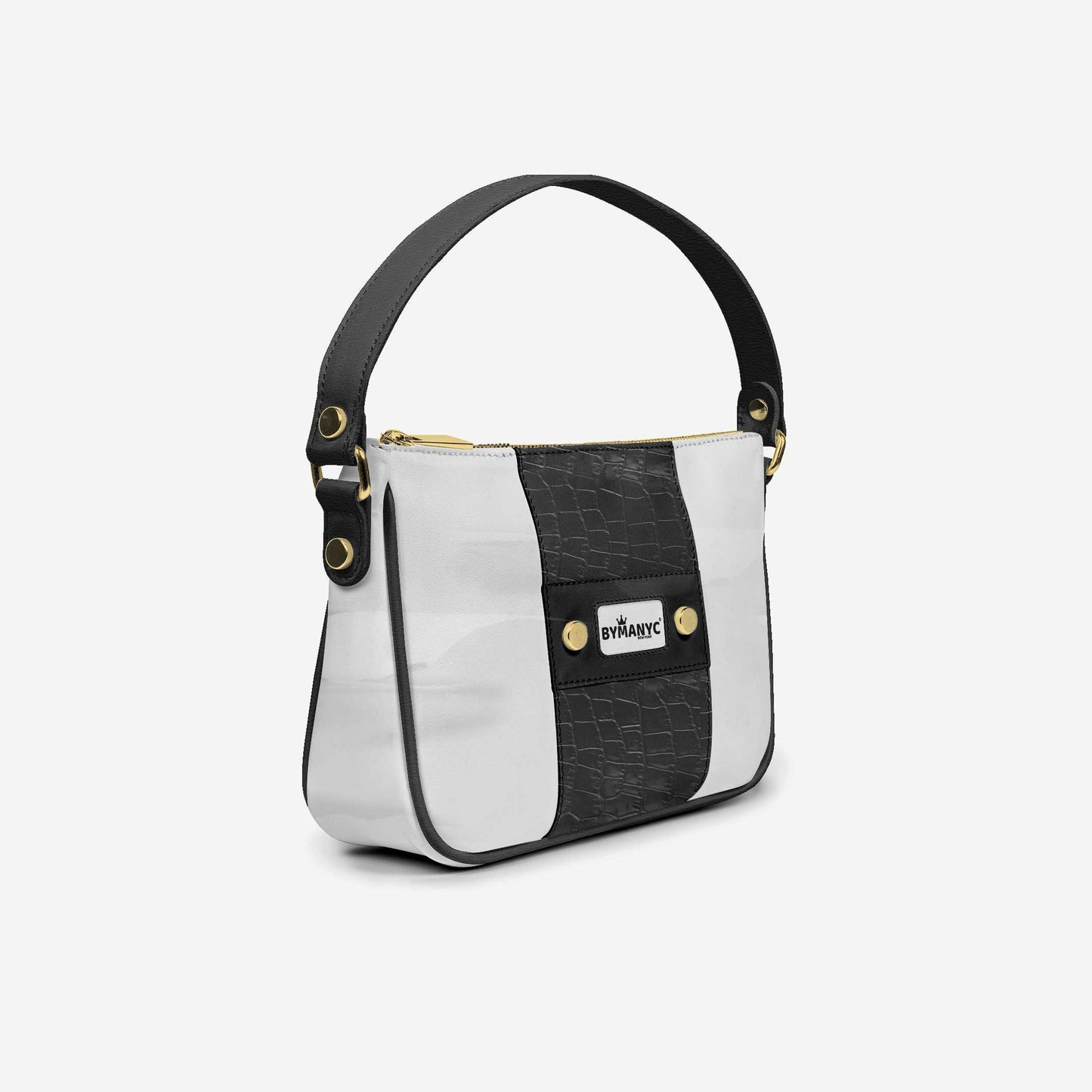 Handbag BYMANYC ® New York – Couture Vegan Vertical Band in Midnight Gold