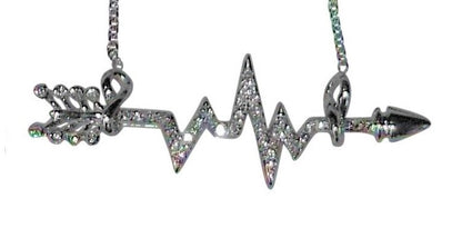 Custom Design: Heartbeat Arrow with Infinity links- Necklace- 18K gold with diamonds-1
