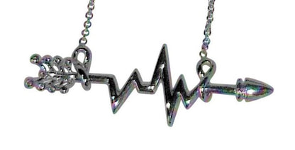 Custom Design: Heartbeat Arrow with Infinity links- Necklace- 18K gold with diamonds-7
