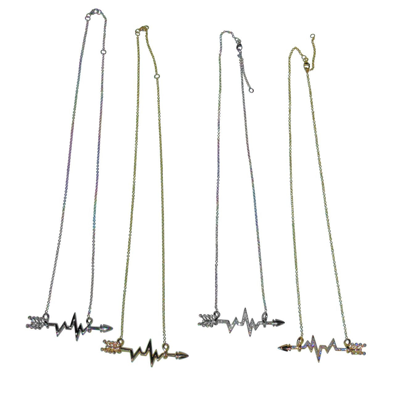 Custom Design: Heartbeat Arrow with Infinity links- Necklace- 18K gold with diamonds-2