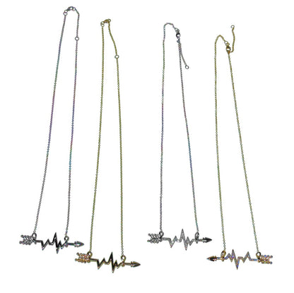 Custom Design: Heartbeat Arrow with Infinity links- Necklace- 18K gold with diamonds-2