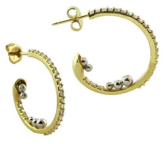 Abundance Hoop Earring-18k Gold with Diamonds in an Abundant Overflow