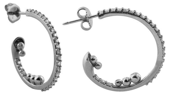 Abundance Hoop Earrings-14k Gold with Diamonds in an Abundant Overflow