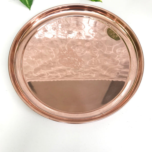 Pure Copper Pooja Thali| Elegant Copper Pooja Plate |Traditional Copper Pooja Thali For Diwali