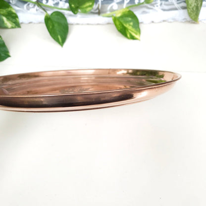 Pure Copper Pooja Thali| Elegant Copper Pooja Plate |Traditional Copper Pooja Thali For Diwali