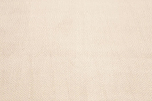 6' x 9' Geometric Pattern Hand Knotted 100% Wool Area Rug Beige 6x9