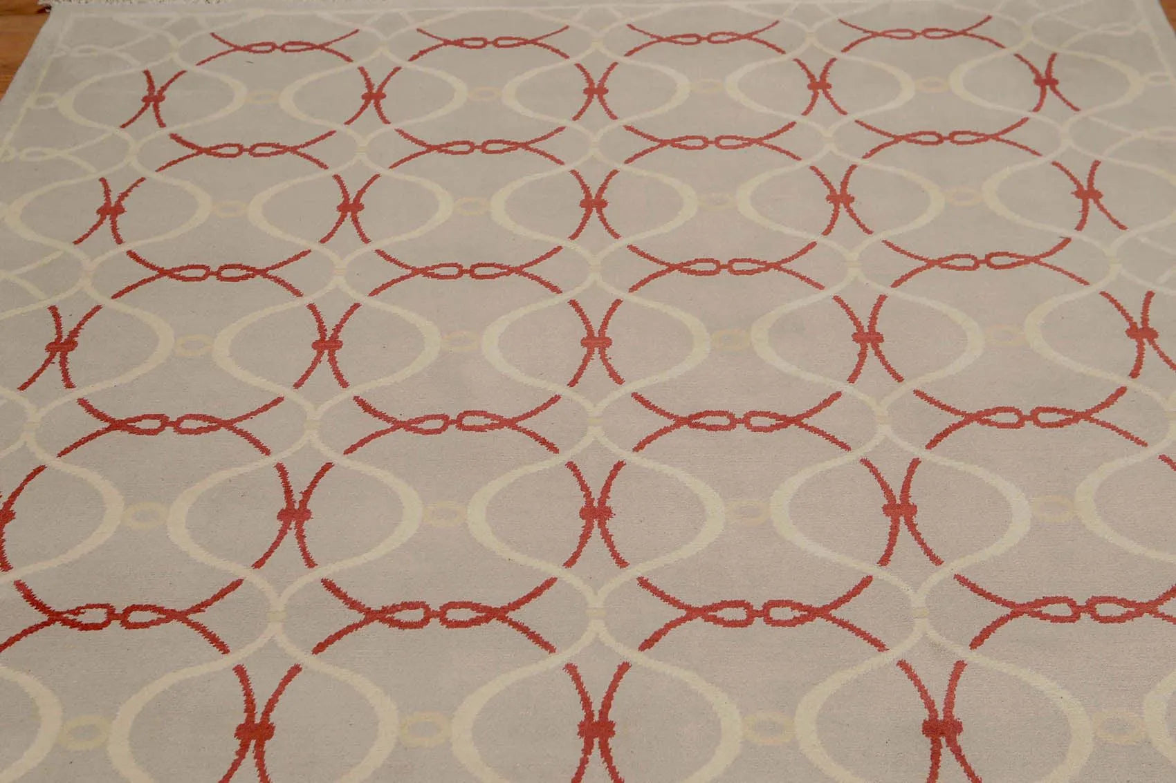 6' x 9' Hand Knotted Geometric Pattern 100% Wool Area rug Beige-3