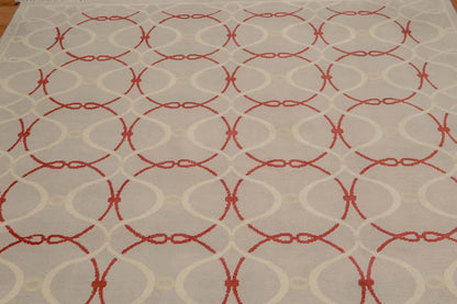 6' x 9' Hand Knotted Geometric Pattern 100% Wool Area rug Beige-3