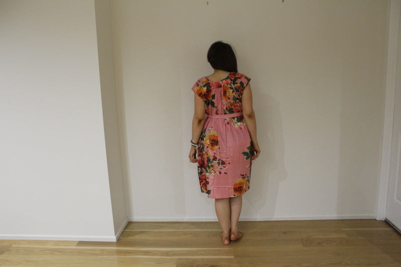 Coral Big Floral Maxi Maternity Dress-3