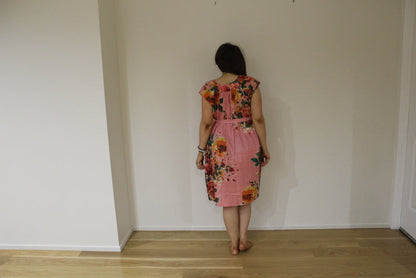 Coral Big Floral Maxi Maternity Dress-3