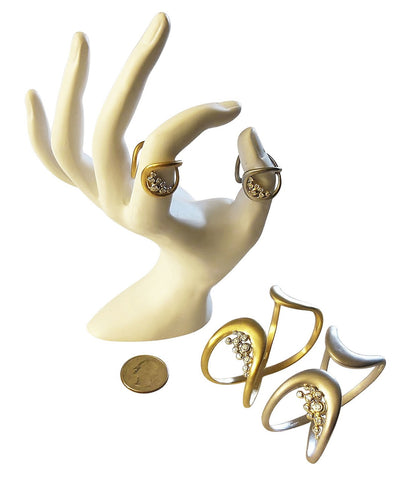 Infinity Cuff Bracelet: Overflowing Diamond Dots. 18K Gold-0