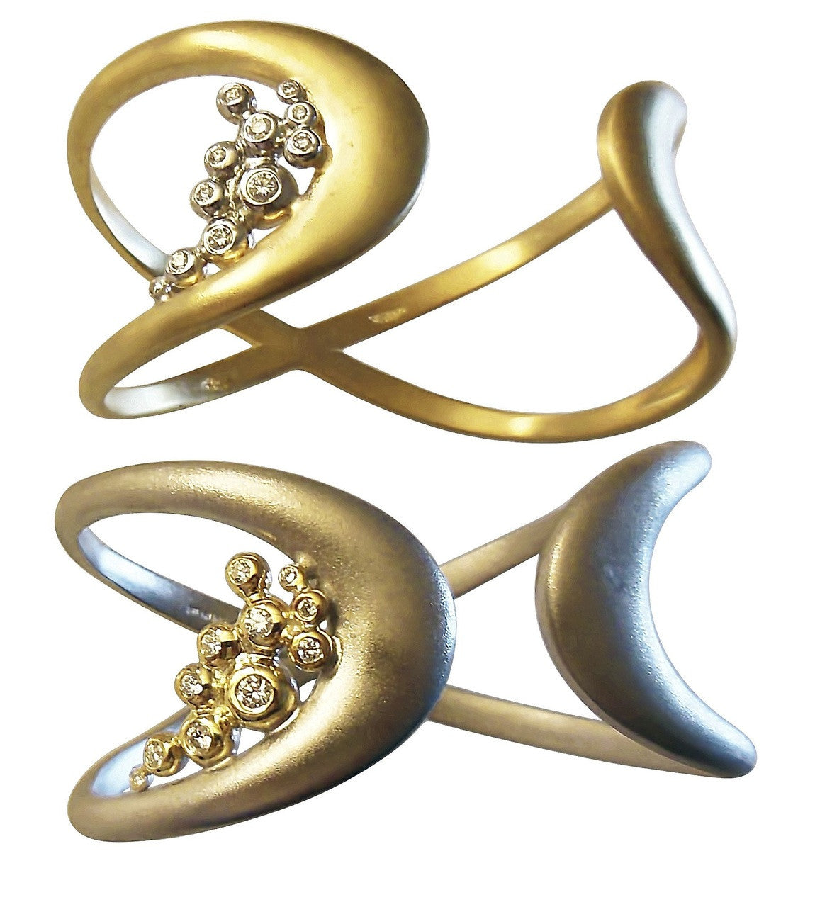 Infinity Cuff Bracelet: Overflowing Diamond Dots. 18K Gold-2