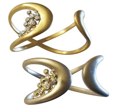 Infinity Cuff Bracelet: Overflowing Diamond Dots. 18K Gold-8