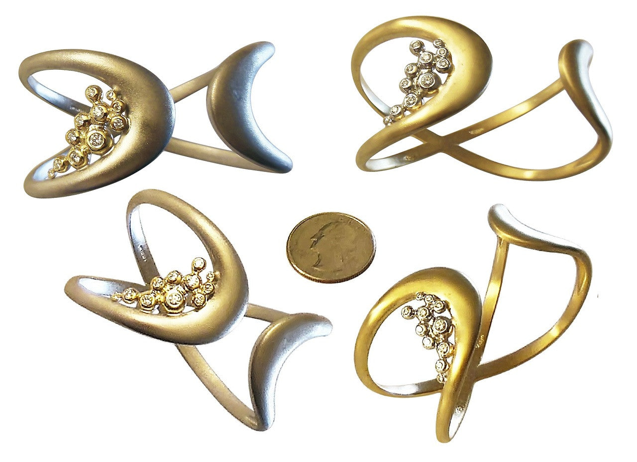 Infinity Cuff Bracelet: Overflowing Diamond Dots. 18K Gold-19