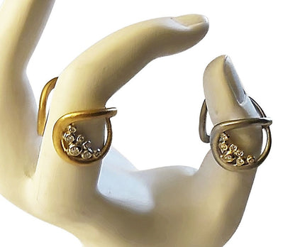 Infinity Cuff Ring: Overflowing Diamond Dots. 18K Gold