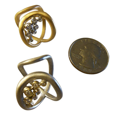 Infinity Cuff Ring: Overflowing Diamond Dots. 18K Gold