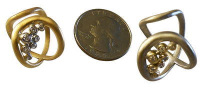 Infinity Cuff Ring: Overflowing Diamond Dots. 18K Gold