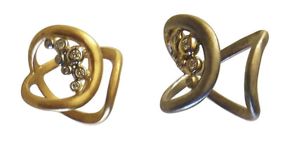 Infinity Cuff Ring: Overflowing Diamond Dots. 18K Gold