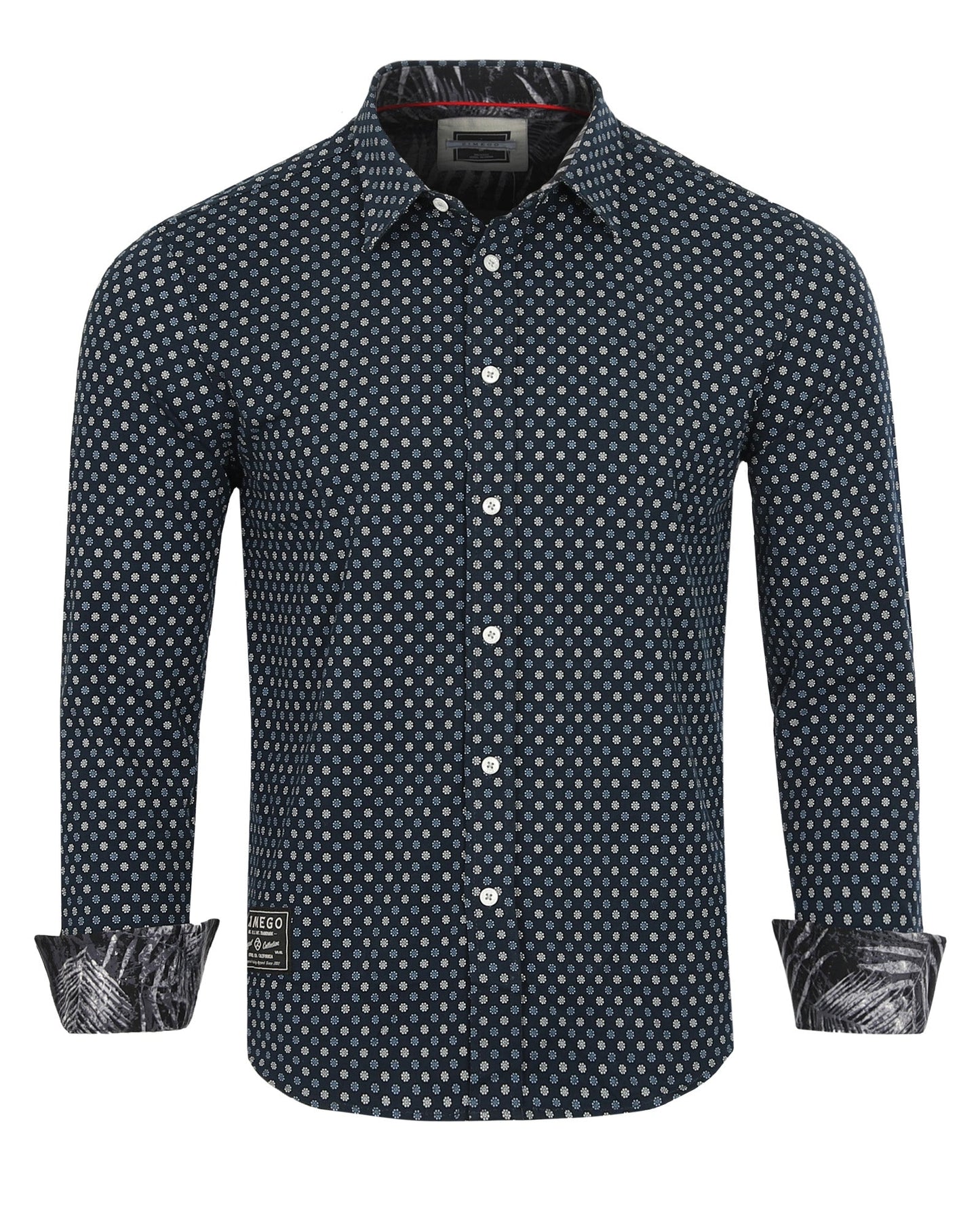 ZIMEGO Mens Holiday Hawaiian Long Sleeve Stretch Casual Aloha Button Down Shirt-2